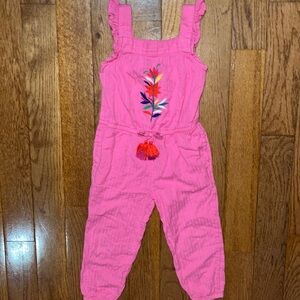 Boden floral embroidered jumpsuit sz 3-4 years